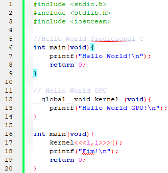Hello World C e CUDA