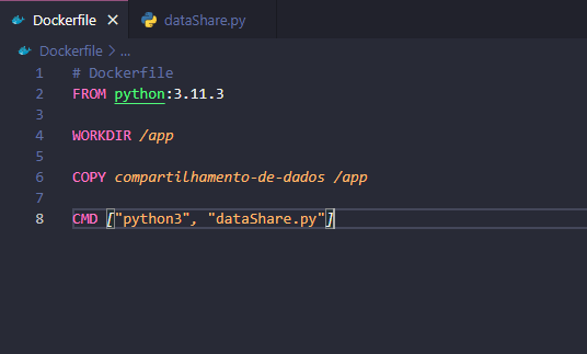 comandos no Dockerfile
