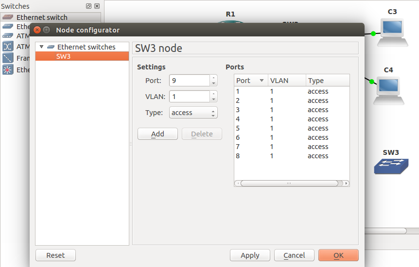 Switch no GNS3